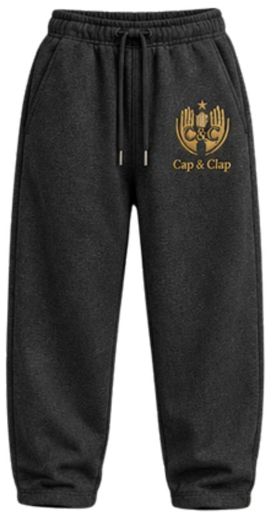 Charcoal joggers with gold crest