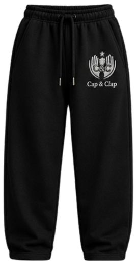 Black joggers with crest