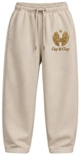 Sand joggers with gold crest